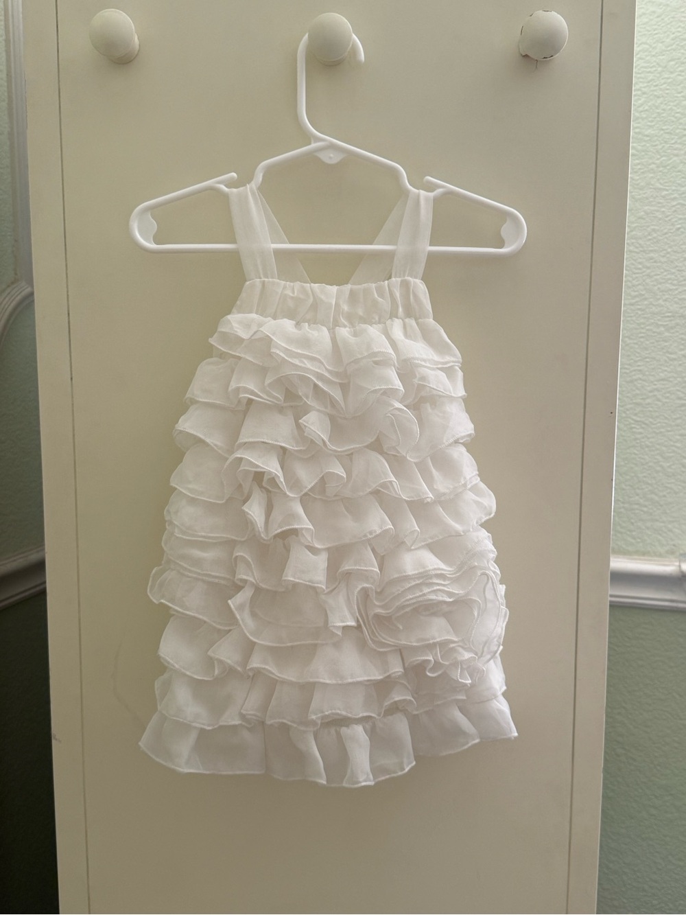 Isobella & Chloe White Ruffle Tiered Girls Dress